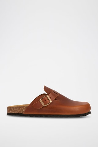 Sabots en cuir Camel