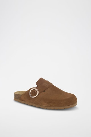 Mules en nubuck 
Marron