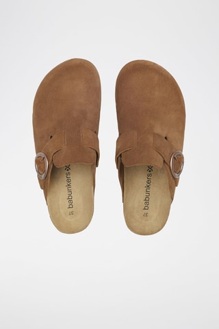Mules en nubuck 
Marron