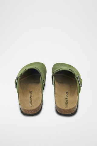 Mules en nubuck 
Vert