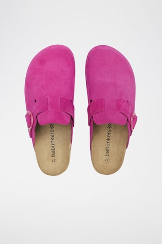 Mules en nubuck 
Rose