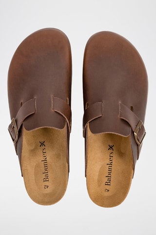 Sabots en cuir - 
Marron