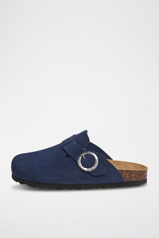 Sabots en nubuck - Bleu marine
