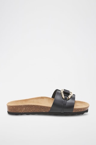Mules en cuir - 
Noir