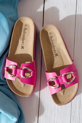 Mules en cuir - 
Rose