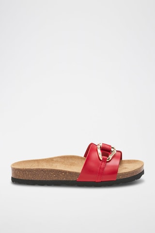 Mules en cuir - 
Rouge