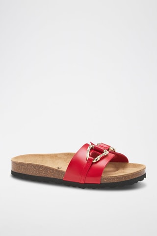 Mules en cuir - 
Rouge