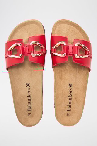 Mules en cuir - 
Rouge
