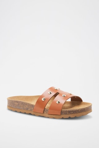Mules en cuir - 
Marron