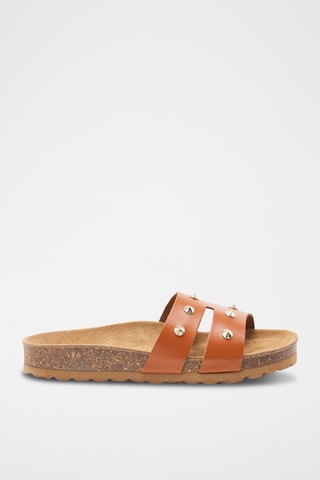 Mules en cuir - 
Marron