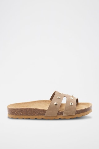 Mules en cuir - 
Marron
