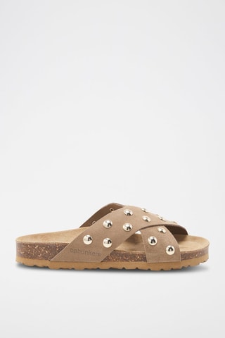Mules en cuir - 
Beige