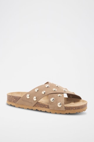 Mules en cuir - 
Beige