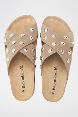 Mules en cuir - 
Beige