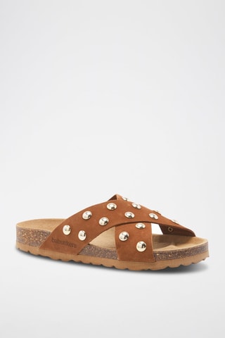 Mules en cuir - 
Marron