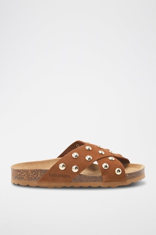 Mules en cuir - 
Marron