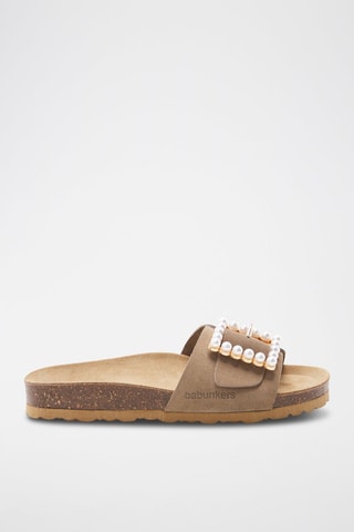 Mules en cuir - 
Marron
