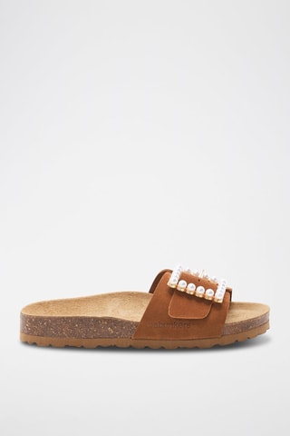 Mules en cuir - 
Marron