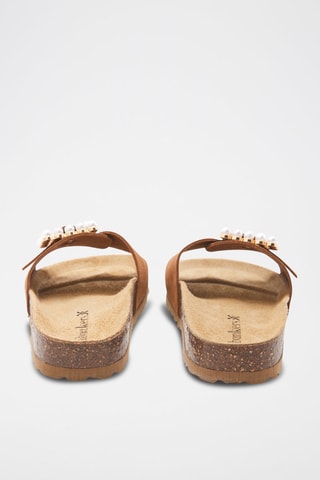 Mules en cuir - 
Marron