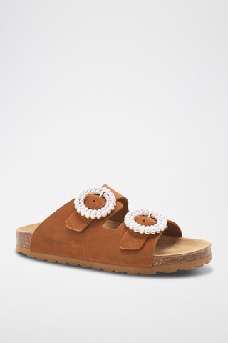 Mules en cuir - 
Marron