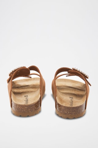Mules en cuir - 
Marron
