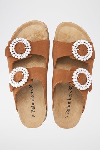 Mules en cuir - 
Marron
