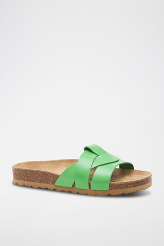 Mules en cuir - 
Vert