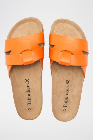 Mules en cuir - 
Orange