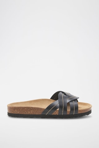 Mules en cuir - 
Noir