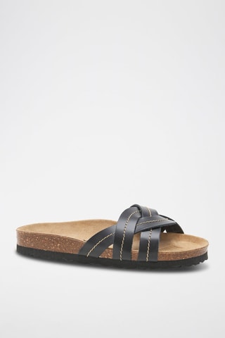 Mules en cuir - 
Noir