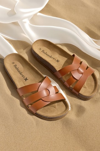 Mules en cuir - 
Marron