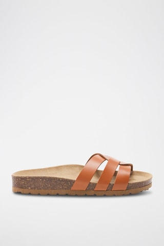 Mules en cuir - 
Marron