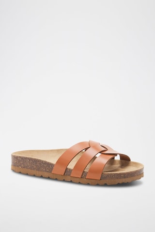 Mules en cuir - 
Marron