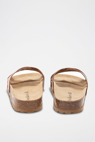 Mules en cuir - 
Marron