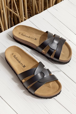 Mules en cuir - 
Noir