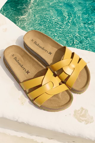 Mules en cuir - 
Jaune