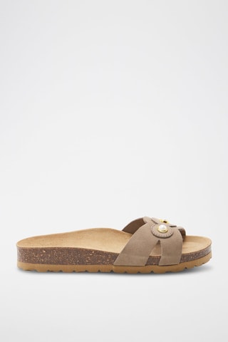Mules en cuir - 
Marron