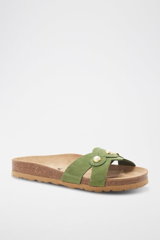 Mules en cuir - 
Vert