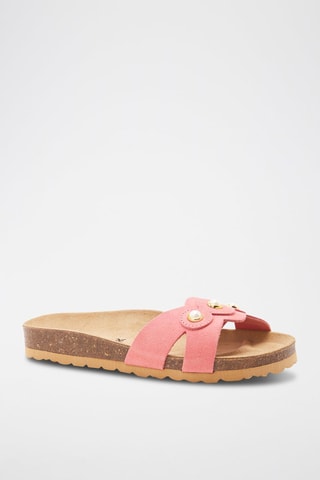 Mules en cuir - 
Rose