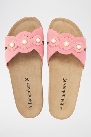 Mules en cuir - 
Rose