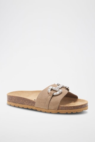 Mules en cuir - 
Marron