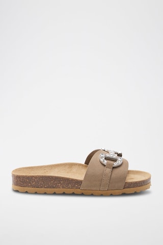 Mules en cuir - 
Marron