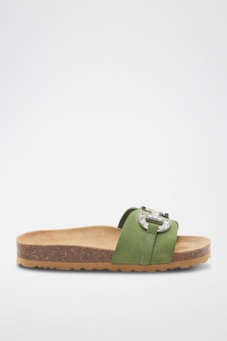 Mules en cuir - 
Vert