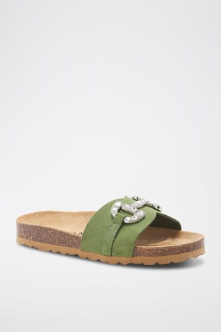 Mules en cuir - 
Vert