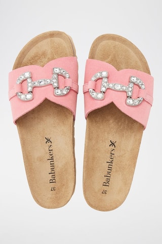 Mules en cuir - 
Rose