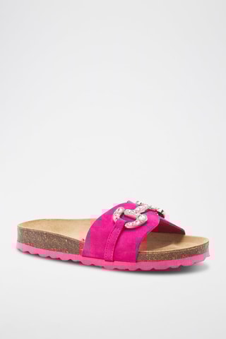 Mules en cuir - 
Rose
