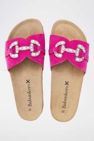 Mules en cuir - 
Rose