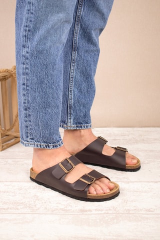 Mules en cuir Marron