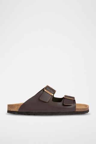 Mules en cuir Marron