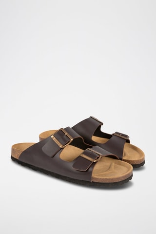 Mules en cuir Marron
